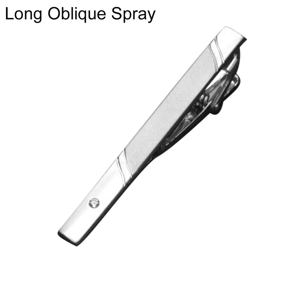 SALES! Men's Metal Simple Silver Necktie Tie Clip Clamp Pin Stickpin Business Wedding Suit 8 Style Optional: Long Oblique Spray