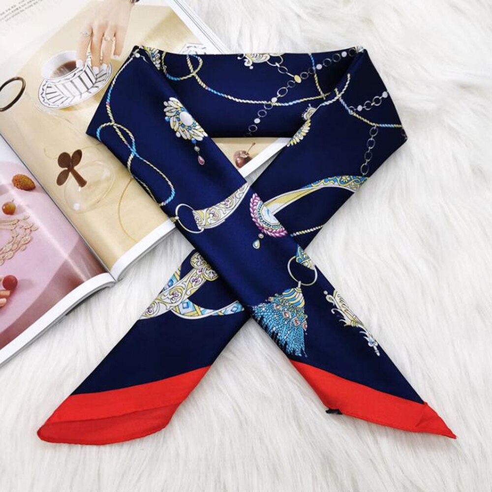 Silk Skinny Bag Scarf for Women Print Neck Scarves Head Band Long Ribbon Hairband Scarfs Accessories: 3