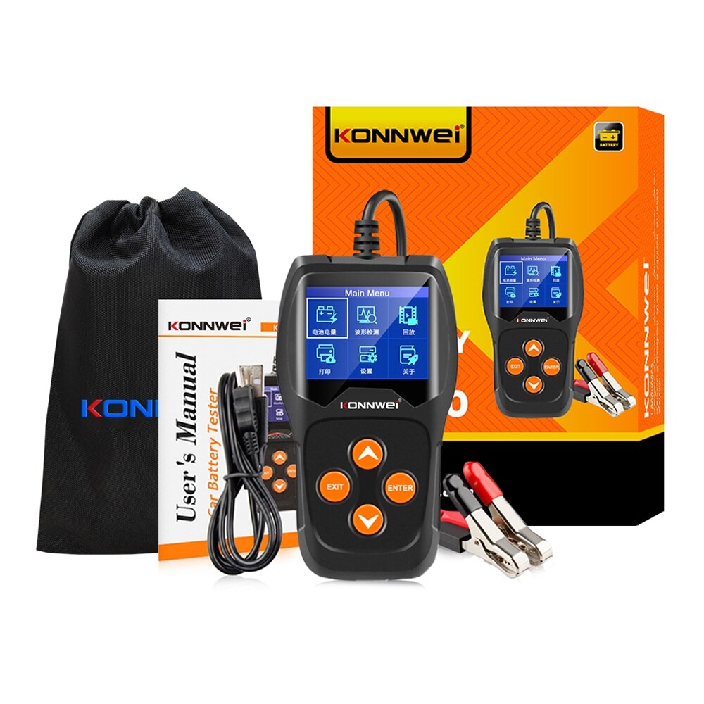 Kw600 bilbatteri testare 12v analysator 100 to 2000 cca snabbstart diagnostisk repait laddning krets tester verktyg pk  ba201