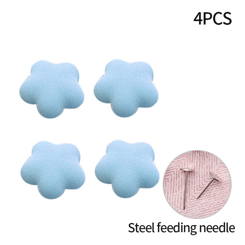 4pcs Nordic Non-slip Bed Sheet Clips Simple Heart Shape Safe One-key Unlock Quilt Blanket Clips Anti-run Quilt Fastener Holder: Blue plum