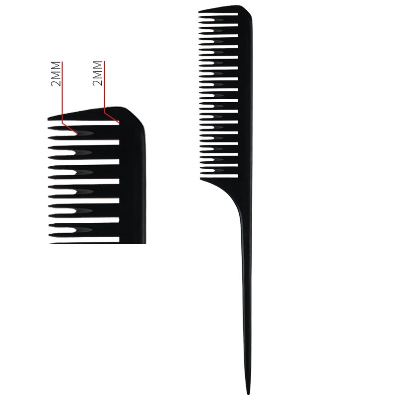 Hairdressing Comb Steel Tip Tail Pick Dyeing Comb Salon Highlighting Hair Comb Anti Static Barber Hair Cutting Comb: Plastic tail Size 3