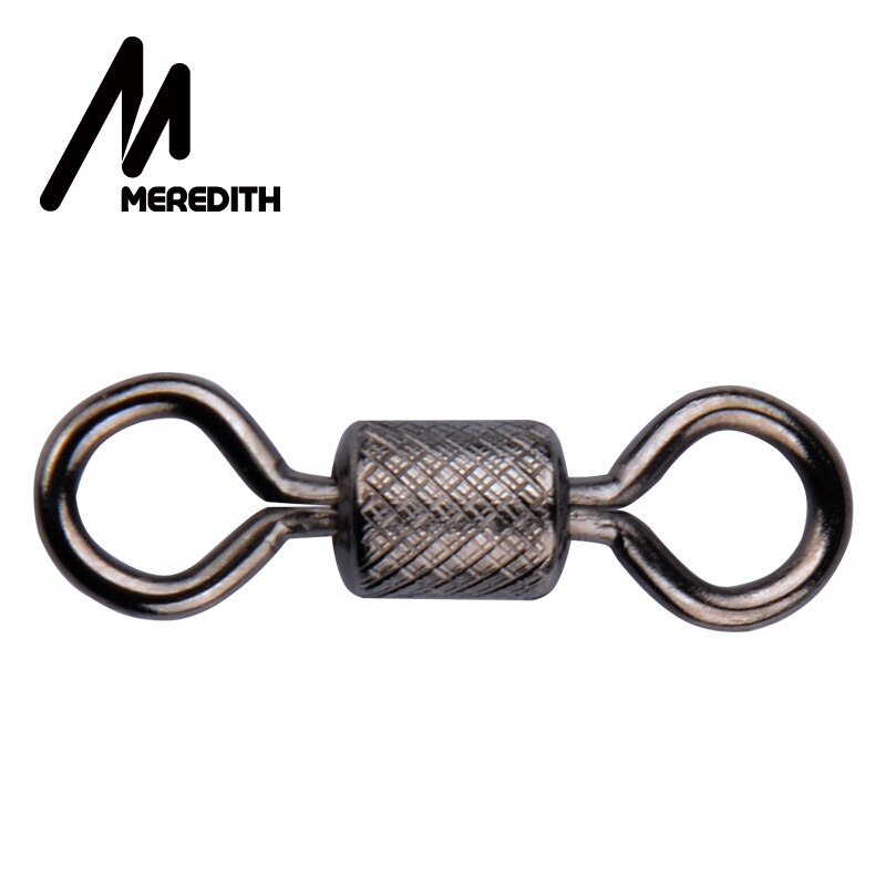 MEREDITH-Pivots de pêche à roulement à billes avec mousqueton de sécurité, anneaux solides, accessoires de pêche à la carpe, lot de 50 pièces