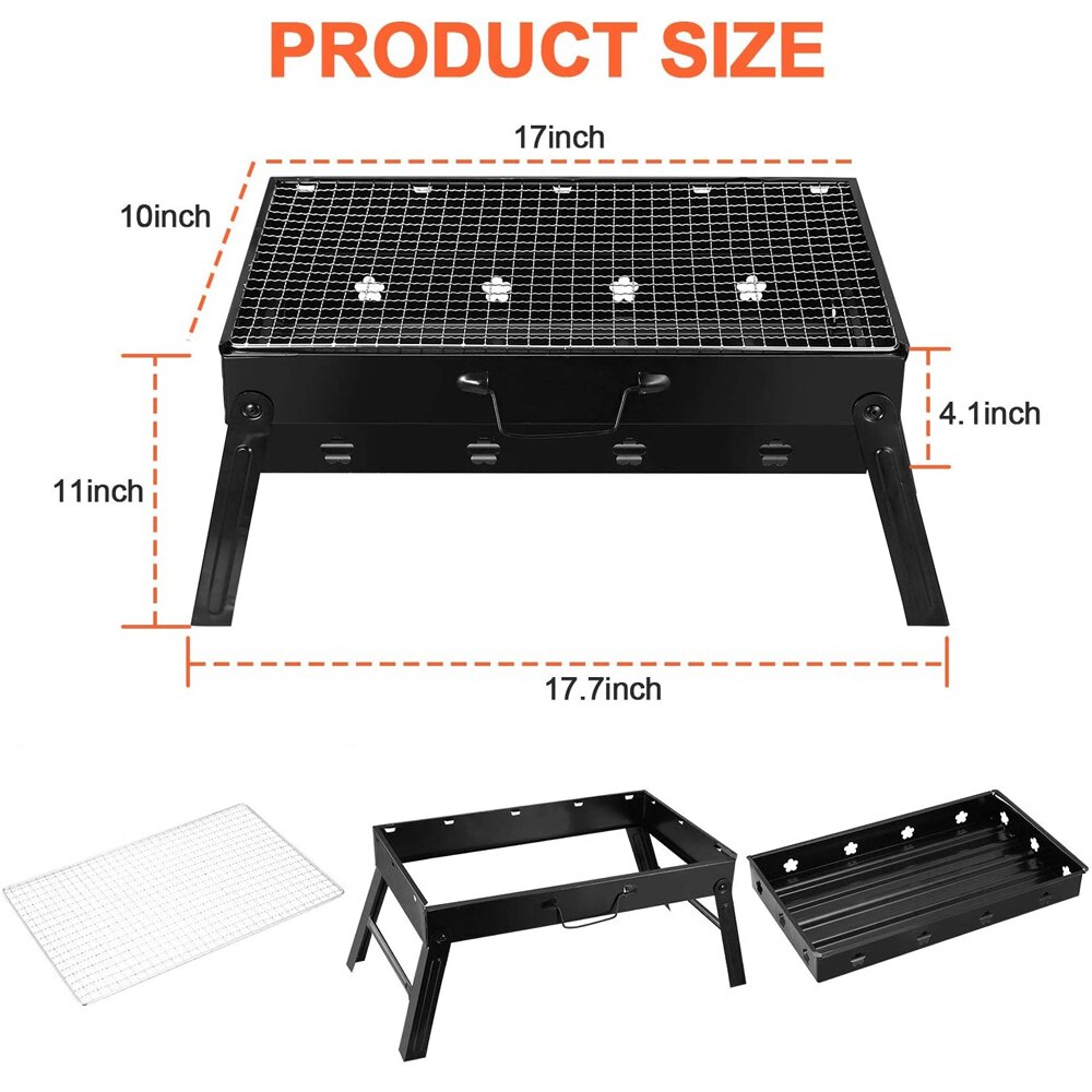 Opvouwbare Draagbare Barbecue Houtskool Grill Roestvrij Staal Kleine Mini Bbq Tool Kits Voor Outdoor Cooking Camping Picknicks Strand