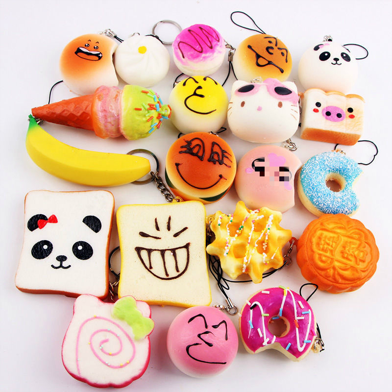 30pz Kawaii Squishy Cibo lento Aumento Torta di Pannello Ciambella Carino Animale Giocattoli per I Bambini Bambini Giocattoli di Distensione della tensione 4-10 CENTIMETRI Stile Casuale