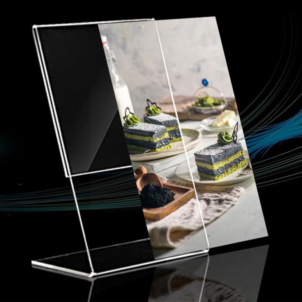 5pcs Acrylic Transparent Card Holder Stand Desk Sign A6 1.3mm Holder Holders Label Card Price Paper Display Frame Stand Lab I6a4