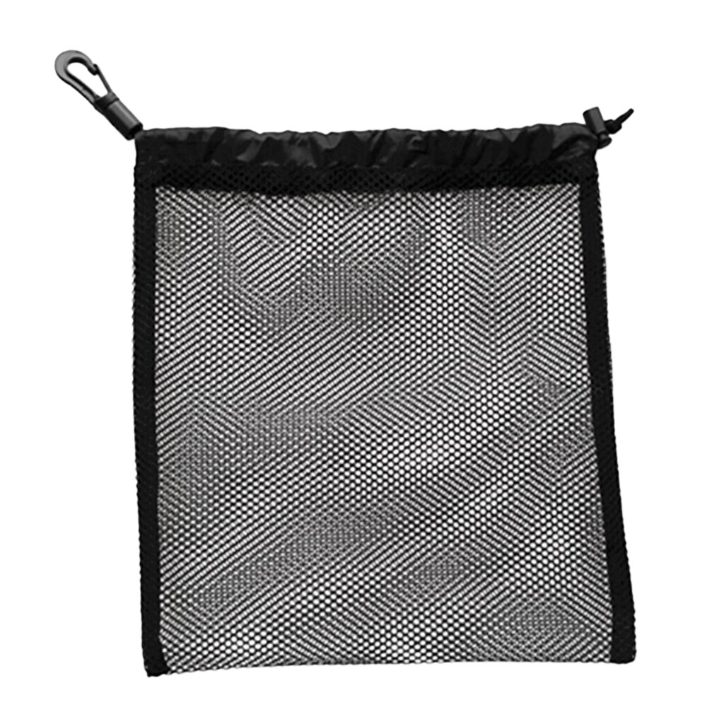 20x24cm Black Durable 600D Mesh Nets Bag Pouch Golf Tennis 30 Balls Carrying Holder Storage Clip On Caddy Pouch