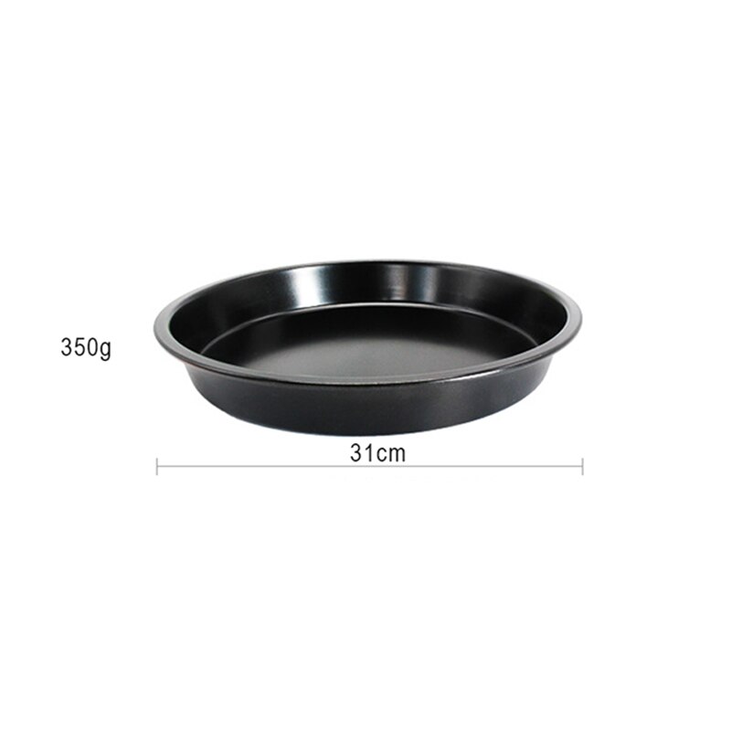 FEBWIND Round Deep Frying Pan for Pancakes Non-stick Pizza Pie Pan Carbon Steel Thick Baking Pan Baking Tray Cake Dish 044: 12 Inch