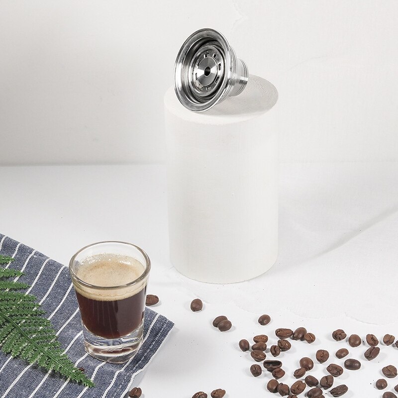 Adaptateur pour Nespresso Vertuoline Capsule de café réutilisable acier inoxydable transfert de matériau pour filtre Nespresso