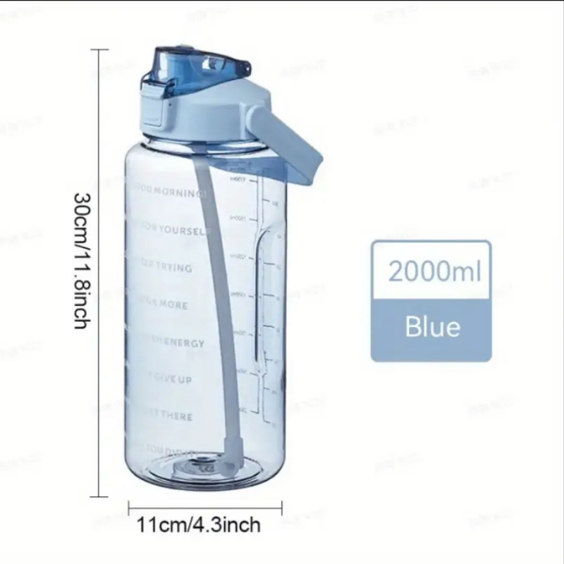 Butelka na wodę 1L bez BPA] 1 szt. Butelka na wodę PPSU z oznaczeniem czasu, słomką i uchwytem - Duża pojemność, dzbanek na wodę bez BPA
