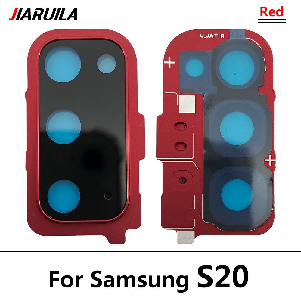 Neue Für Samsung S20 Ultra S20 Fe S20 Plus S20 Reparatur Ersetzen Zurück Kamera Glas Objektiv Abdeckung mit Rahmen Halfter Ersatz Teil: transparent