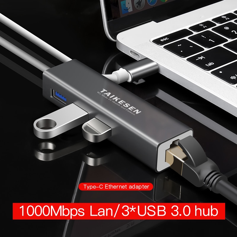 Usb c etherne  rj45 lan adapter usb type c naar usb 3.0 hub 100/1000 netwerkkaart voor macbook pro samsung  s9/s8/ note 9 usb etherne