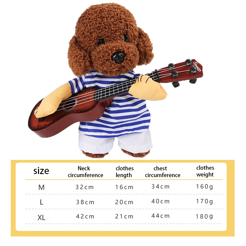 Pet Disguise Wearing Funniest Breathable Cat Costumes Halloween Lovely Cosplay Outfits Guitarist Pet Transform Outfit