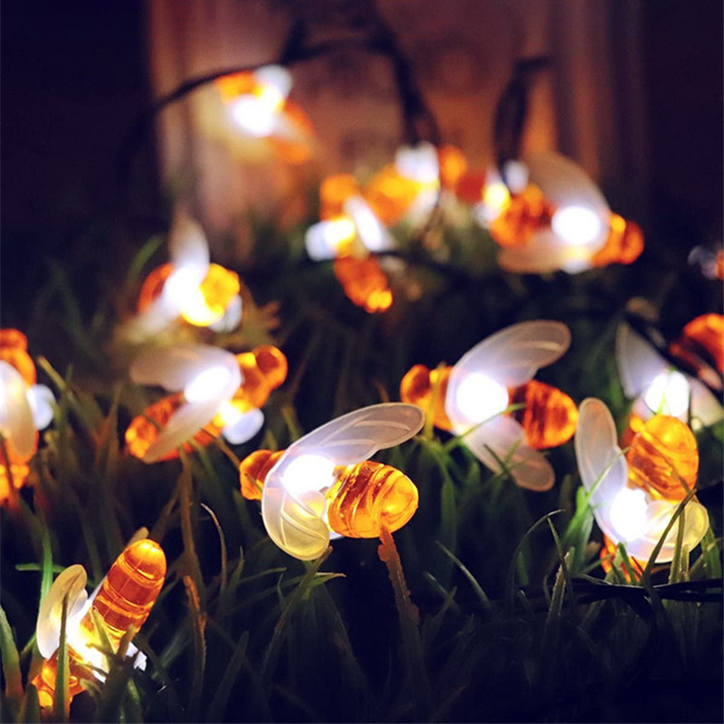 20/50/100 LED Solar- Biene Fee Lichterketten Gartenbeleuchtung 8 Modi Wasserdichte Außenbeleuchtung für Blumenzaun Weihnachtsbaum: veränderbar / 6-10W