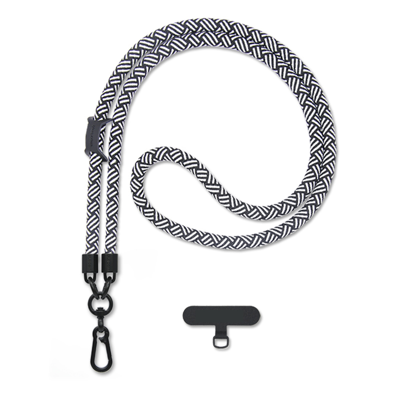 Multifunctional Cell Phone Lanyard Adjustable Crossbody Neck Nylon Shoulder Strap Universal 1 CM Thick Rope Mobile Case Cover: Silver / Gray