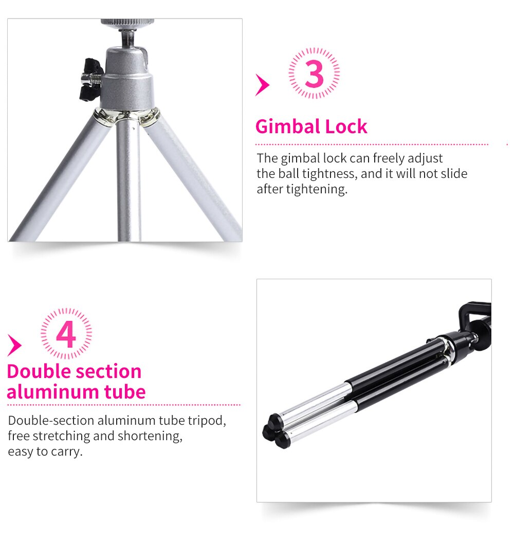 Desktop Statief Camera Statief Metalen Mini Twee Sectie Live Fotografie Zelf Fotograferen Aluminiumlegering Kleine Driehoek Beugel