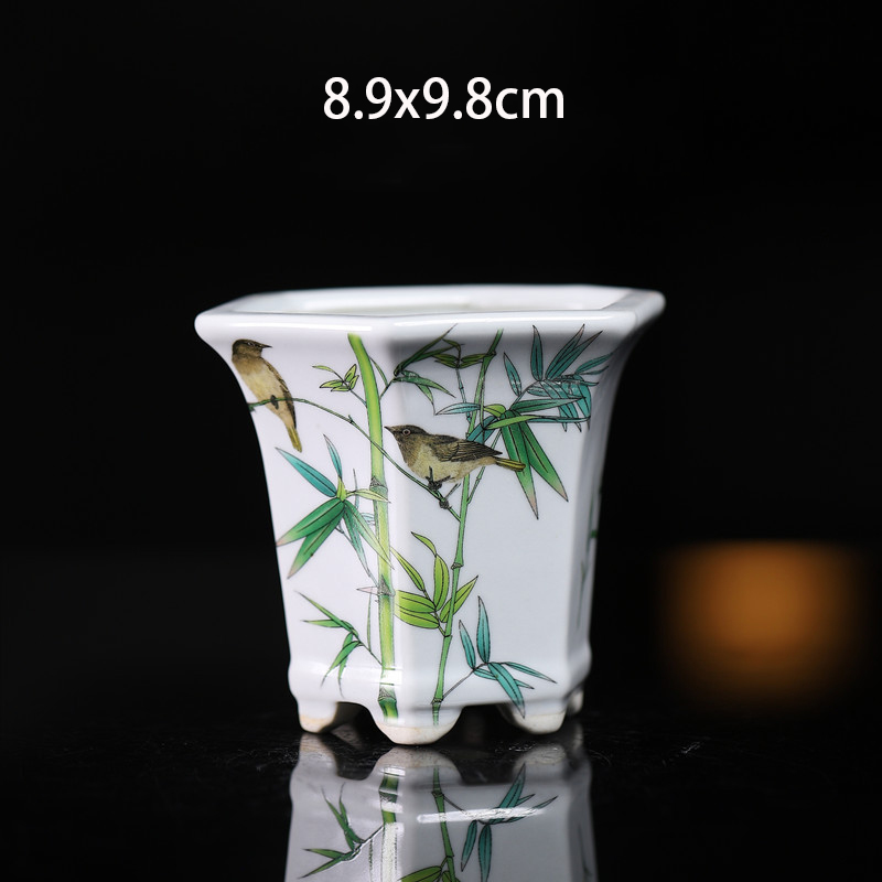 Kina yixing keramisk blomsterpotte innendørs dekorasjon kinesisk landskapsmaleri vase skrivebord pustende grønnsaker bonsaipotter