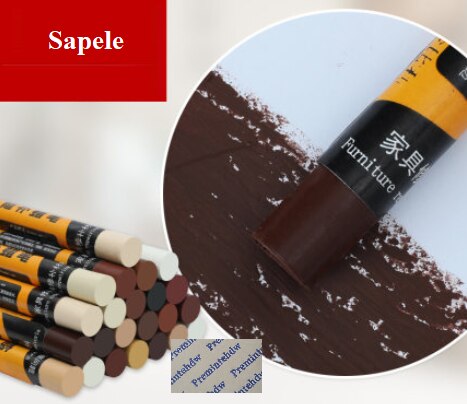4 Teile/los Dia.12 * L97mm Möbel Kreide Holz Reparatur Wachs Füllstoff Schrank berühren hoch Kitt Farbe Stock: Sapele