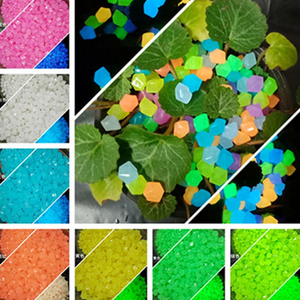 500Pcs Luminous Pebble Glowing Artificial Stone Glow in Dark Rhombus Luminous Rock	Fish Tank Decoration декор для аквариума
