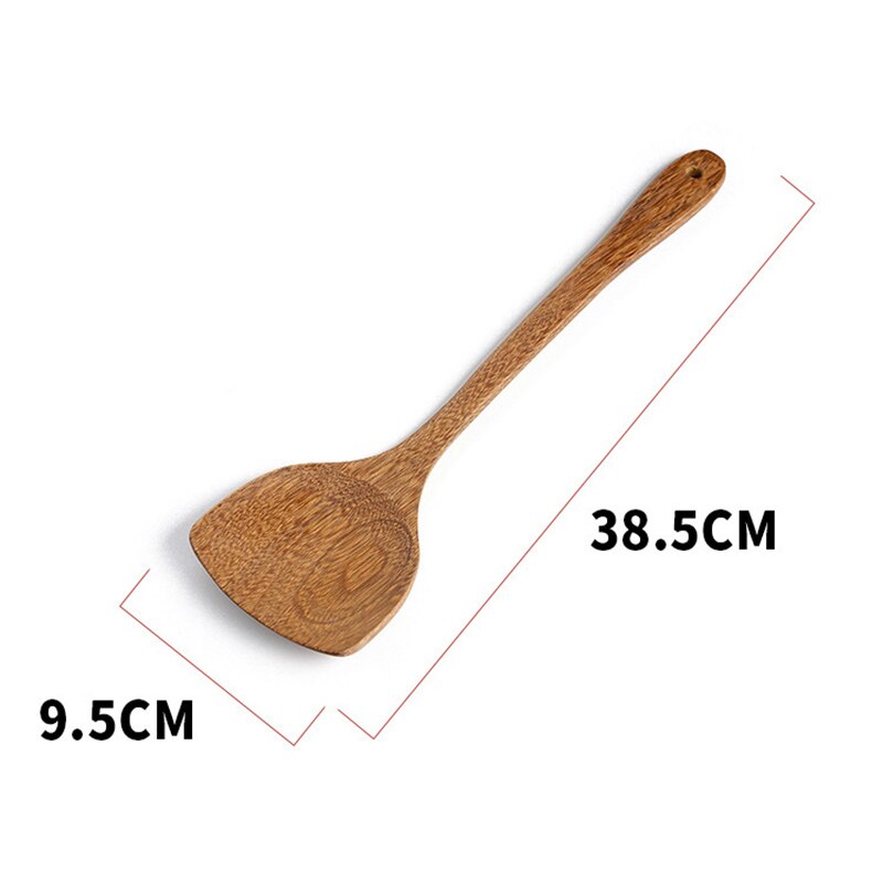 Duurzaam Eco-vriendelijke Houten Spatel Hittebestendige Non-stick Natuurlijke Houten Koken Lepel Rijst Scoop Keuken Kookgerei