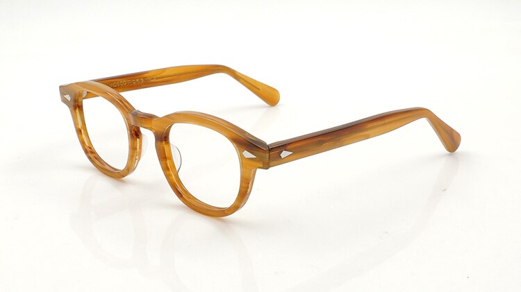 Gafas ovaladas de acetato vintage para hombres, montura de gafas de óptica con gradiente para Miopía: blonde