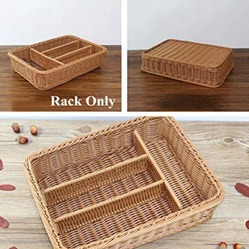 Rattan Cutlery Basket Cutlery Basket Storage Cutlery Chopstick Basket Rattan Desktop Drawer