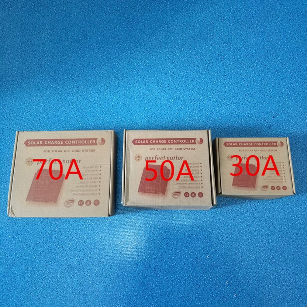 30A/50A/70A 12V 24V PWM Auto Solar Charge Discharge Controller With LCD Battery Cell Panel Regulator PV Home