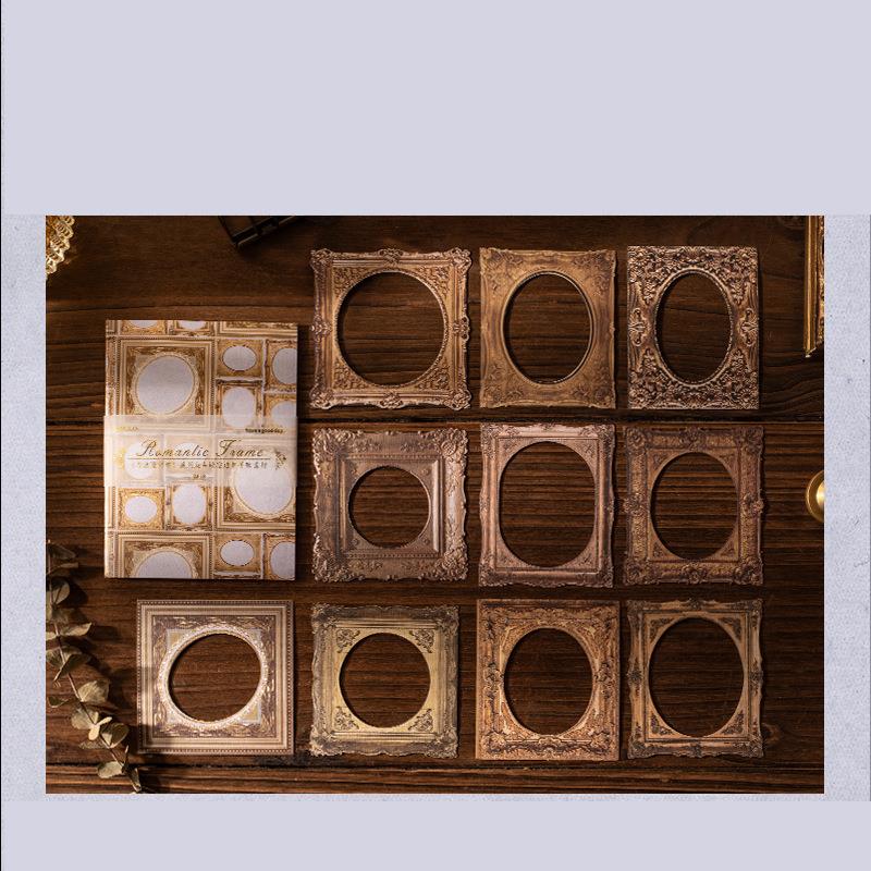 Phoframe pegatinas de álbum de recortes, Marco Vintage, tarjetas de Collage, decoración artesanal, decoración de álbum de fotos, pegatinas artesanales de estética: Azul oscuro