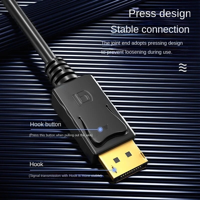 Dp naar HDMI-compatibele kabel 1,8 m 4K HD-adapter Beeldschermkabel Computermonitorkabel Converteert grote Dp naar HDMI-compatibel