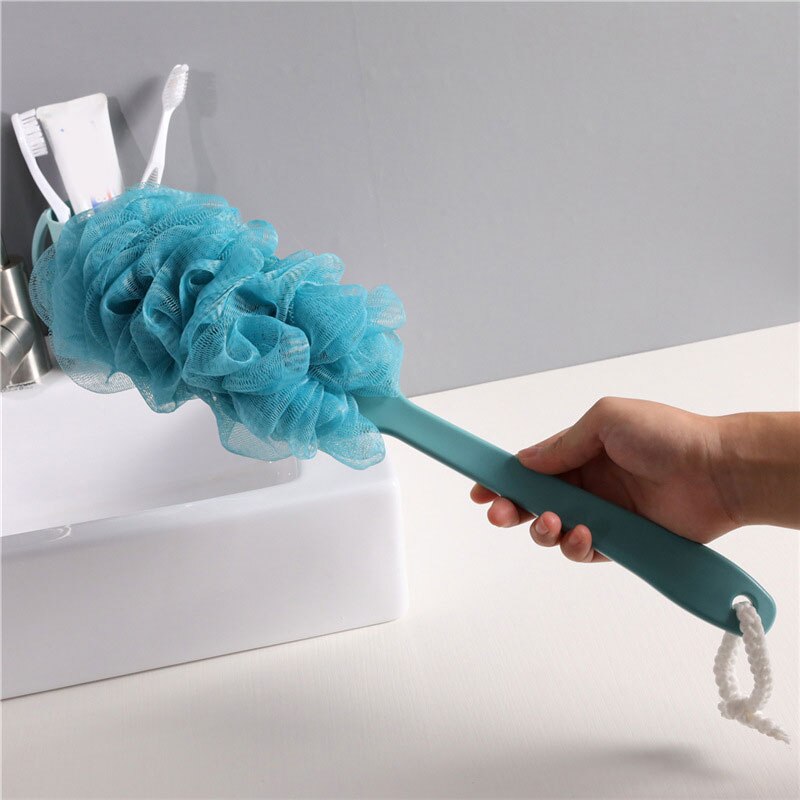 Lichaam Schoon Bad Puff Mesh Zeepdispenser Huidvriendelijke Wassen Douche Hulpmiddel Exfoliërende Bad Spons Comfortabel Bad Scrub Bal: C-peacock blue