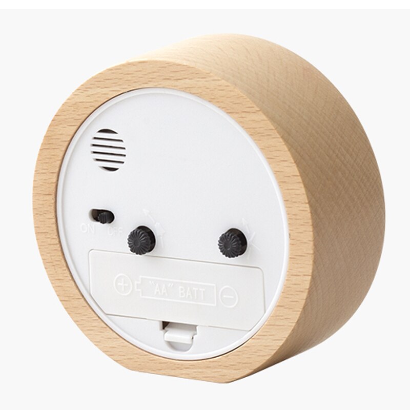 Simple wooden alarm clock student dormitory mute bedside small alarm clocks home desktop round clock mx9201625
