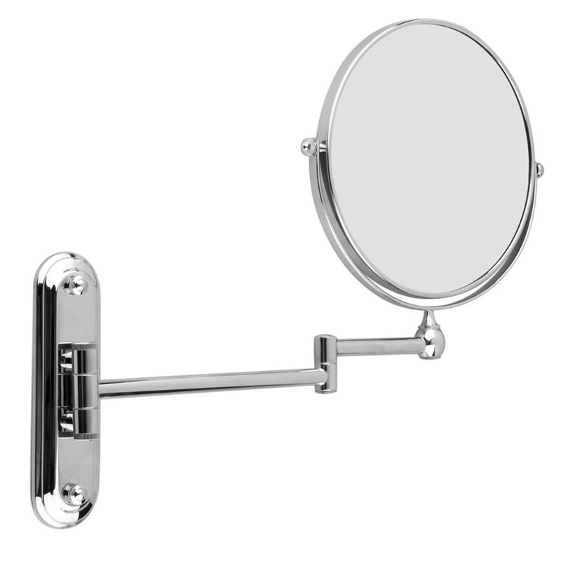 Silver Extending 8 inches cosmetic wall mounted make up mirror shaving bathroom mirror 7x nification: Default Title