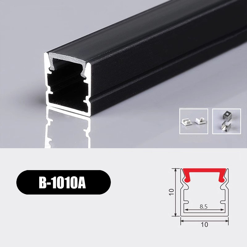 Tira de luces Led de perfil de aluminio negro/plateado, difusor de 2835 5050 canales, iluminación de línea de pared interior, barra de luz magnética para armario de cocina: Blanco / Verde