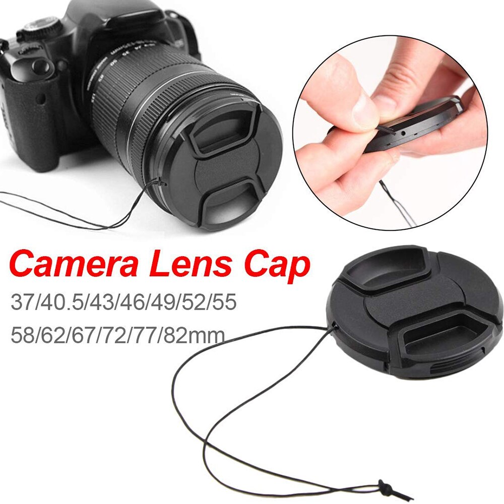 10pcs/lots 37/39/40.5/43/46/49/52/55/58/62/67/72/77/82mm center pinch Snap-on cap cover Lens Cap for canon/nikon Lens