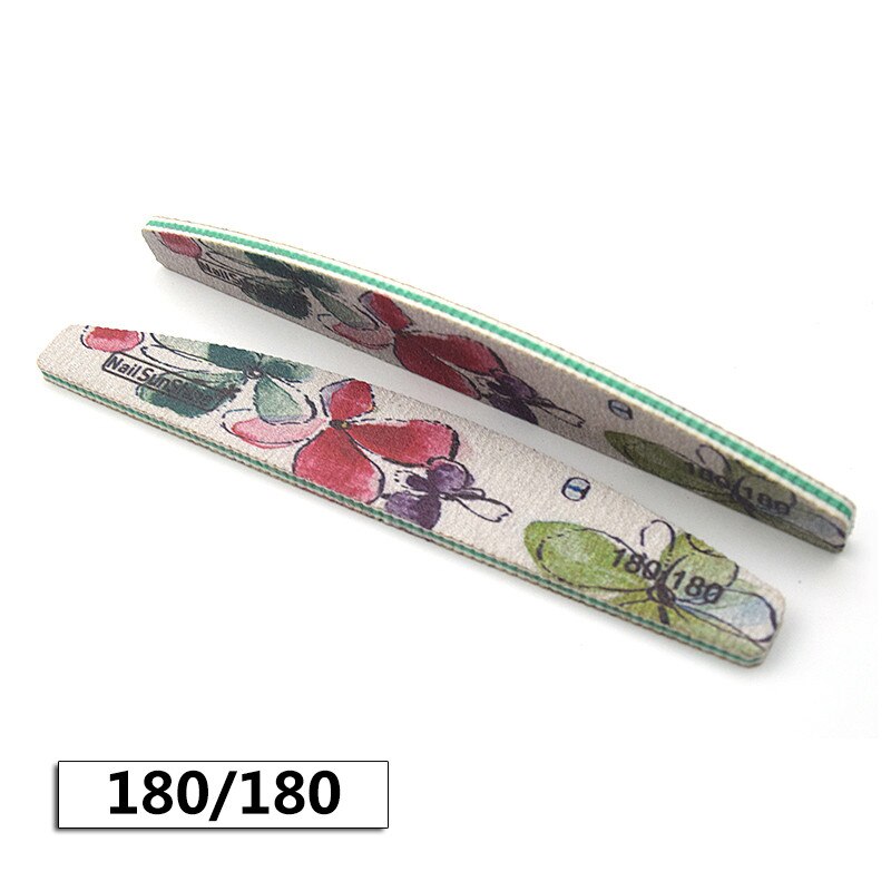6Pcs Thick Nail File 80/100/150/180/240/320 Sanding Buffer Block Double Sided Flower Nail File For Gel Polish Manicure Tool: 180 180