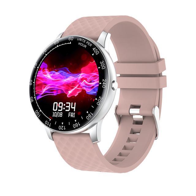 H30 Smart Horloge Mannen Vrouwen Diy Watchface Full Touch Fitness Tracker Hartslag Bloeddruk Smart Klok IP68 Waterdicht Horloge: pink