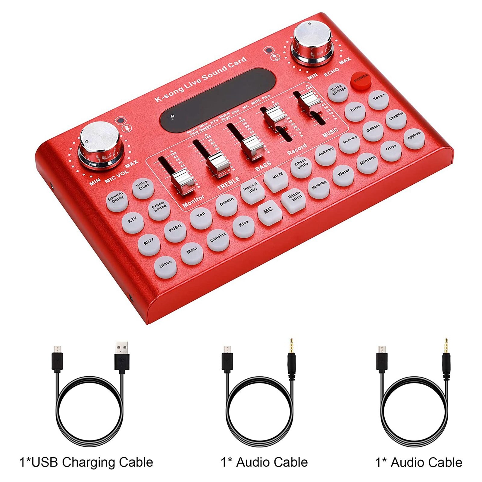 Bluetooth Audio Mixer with Effector and Voice Changer Used for Live Broadcasting Music Recording Podcasting