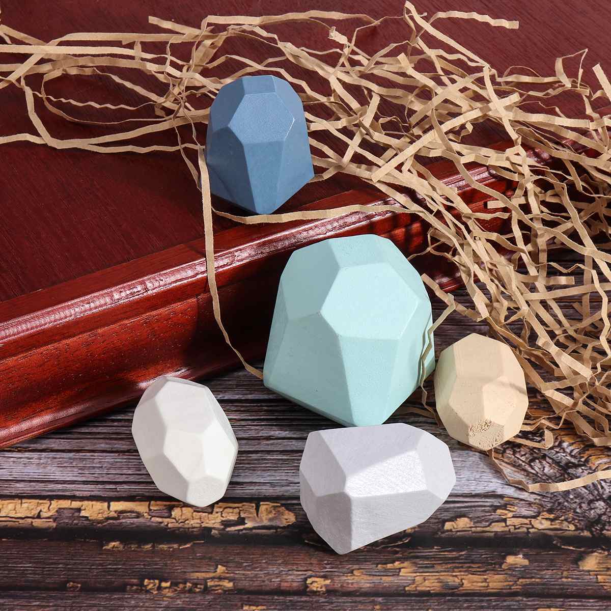 Kinderen Houten Gekleurde Steen Jenga Bouwsteen Educatief Speelgoed Creatieve Nordic Stijl Stapelen Spel Regenboog Houten Speelgoed