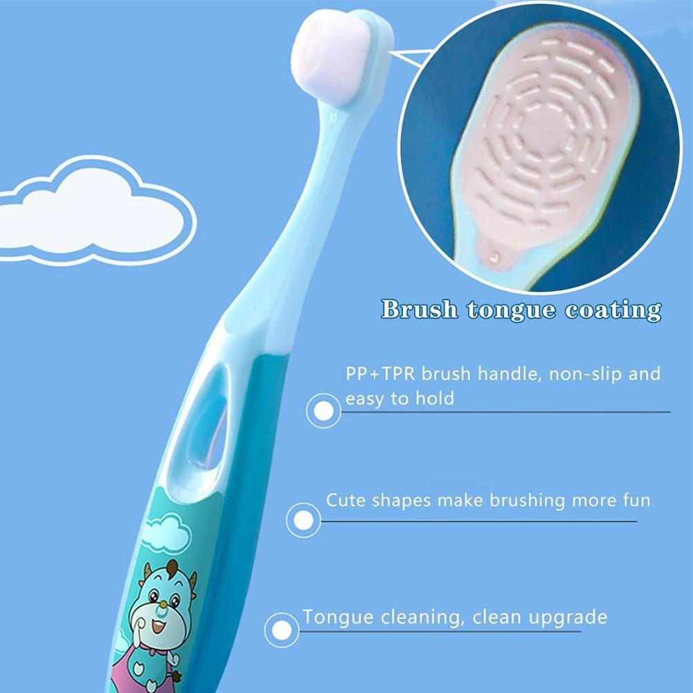 2022 3-12 Jaar Tien Duizend Zachte Haren Diepe Reiniging Tongreiniger Kinderen Handleiding Tandenborstel Dental Care borstel