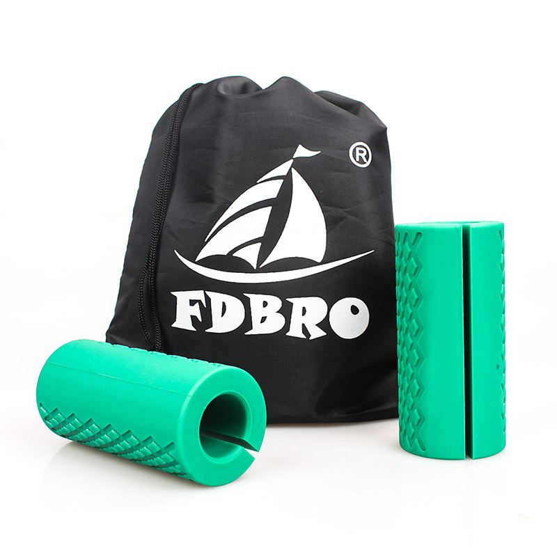 Fdbro 1 Paar Barbell Grips Halter Kettlebell Grip Dikke Bar Handgrepen Pull Up Gewichtheffen Ondersteuning Anti-Slip Bescherm Pad gratis: Green