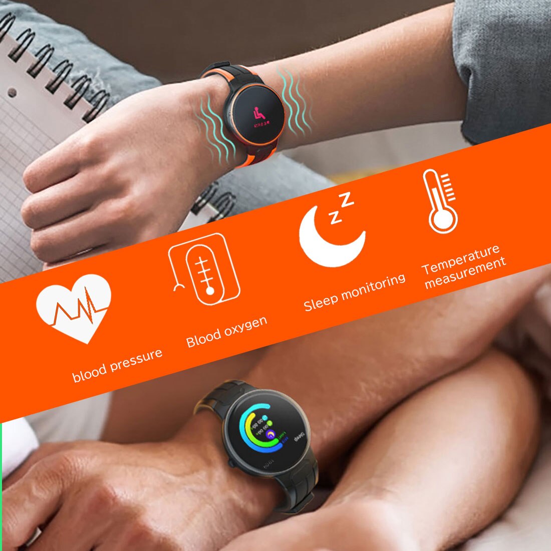 Smart Watch Round smart watches for Android phones and iOS phones compatible with iPhone Samsung IP67 Swimming WaterproofFitnes