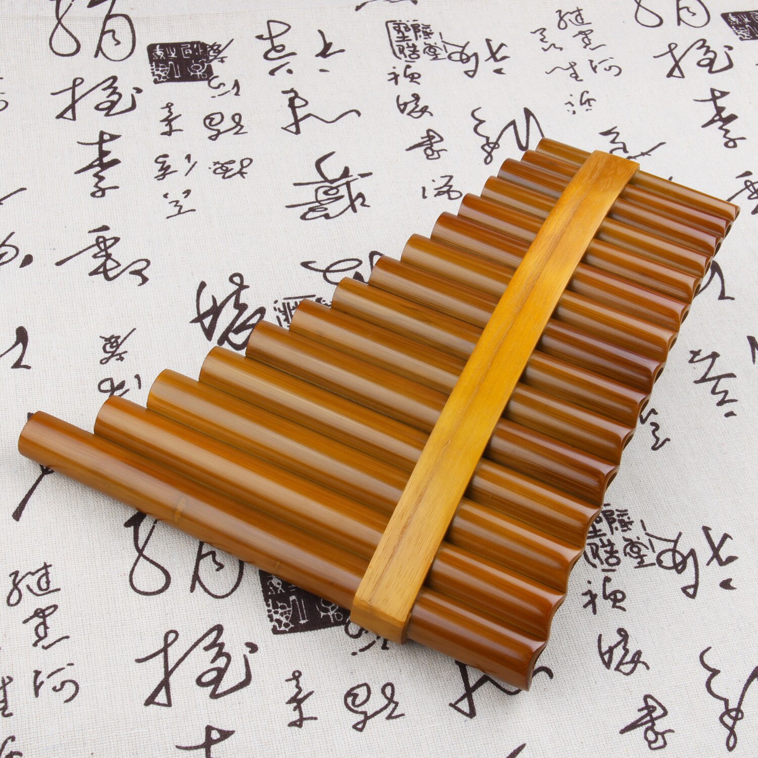 Instrumentos musicales populares, flauta De Pan De color marrón, instrumentos De viento De madera hechos a mano, 15 pipas