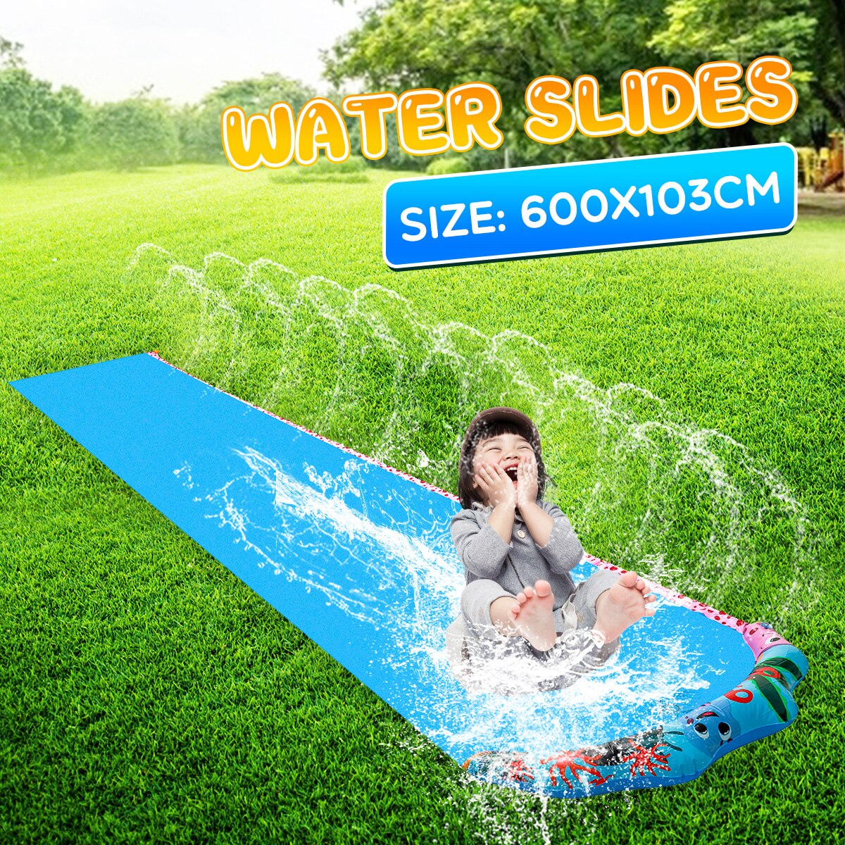 600X103cm Giraffe Water Slide Fun Lawn Water Slides Pools For Kids Summer PVC Games Center Backyard Outdoor Children Adult Toys