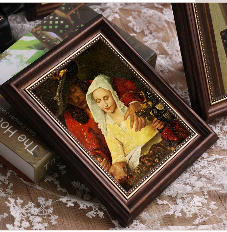 Amerikaanse retro fotolijst olieverfschilderij fotolijst 3 kleuren delicate harslijst  a4 kunst wanddecoratie woondecoratie