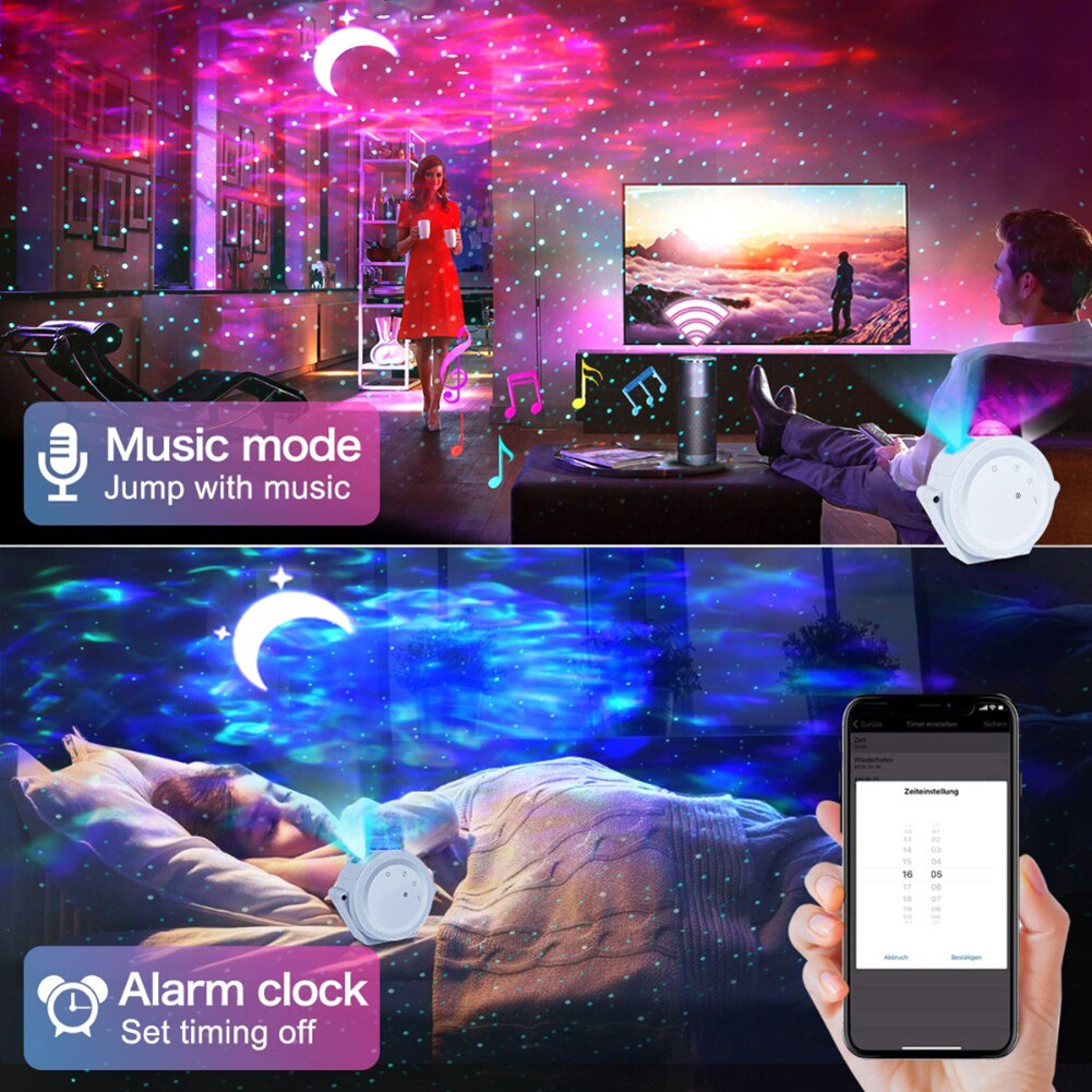 Projector Night Light 6 Color Starry Sky Projector Lamp USB Charging Projection Smart Night Light