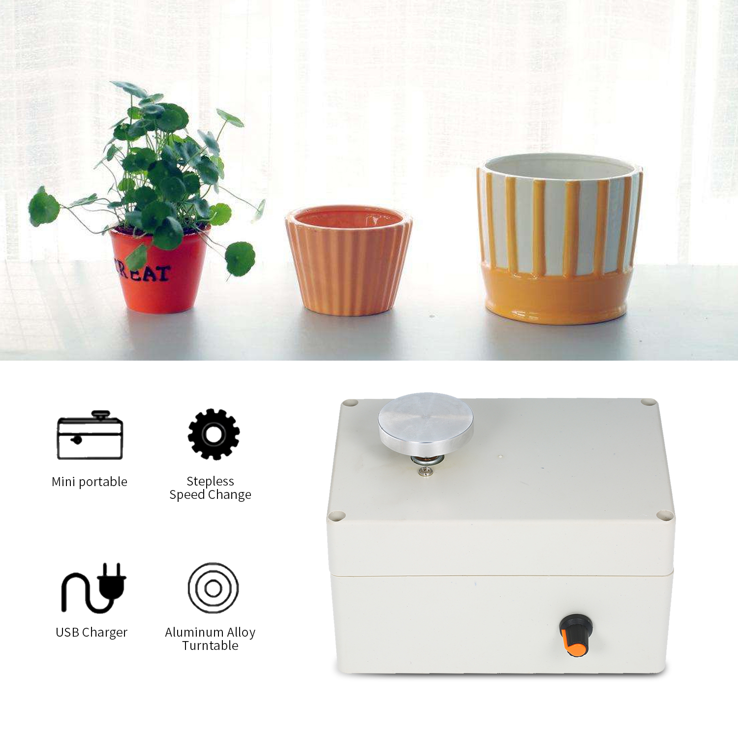 Mini Machine à poterie avec roue USB, 4.5cm, plateau tournant, fait à la main, lancer d'argile, Machine en céramique pour l'artisanat de la céramique