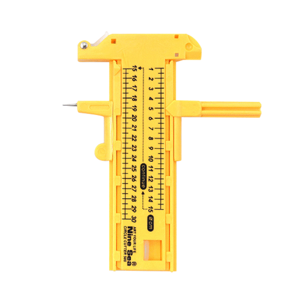 Circular Cutting Tool Adjustable Compass Circle Cutter Portable Circular Circle Cut Plastic Circle Cutter Rotary Paper Cut Tool: Yellow