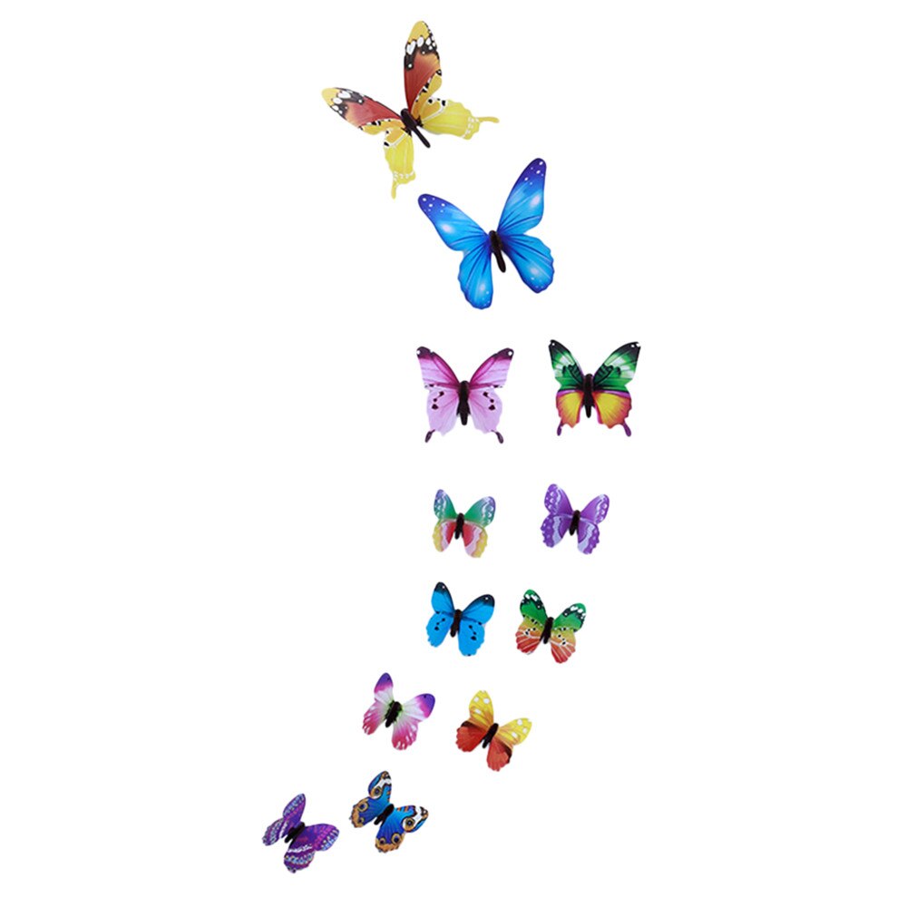 #50 12Pcs Lichtgevende Vlinder Decal Art Wall Stickers Kamer Magnetische Home Decor Glow In The Dark Vlinder mariposas Decor: MULTI