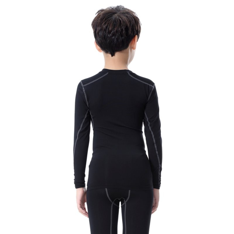 Kids Boys Compression T-shirt Long Sleeve Tops Stretch Quick Dry Shirts Gym Fitness Running Hiking Camping Tees