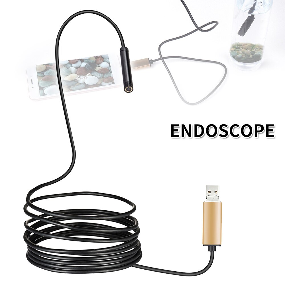 10M 5.5mm Endoscope Camera Inspection Borescope Flexible IP67 Waterproof USB Hose Inspection Camera for Android PC With 6LEDs