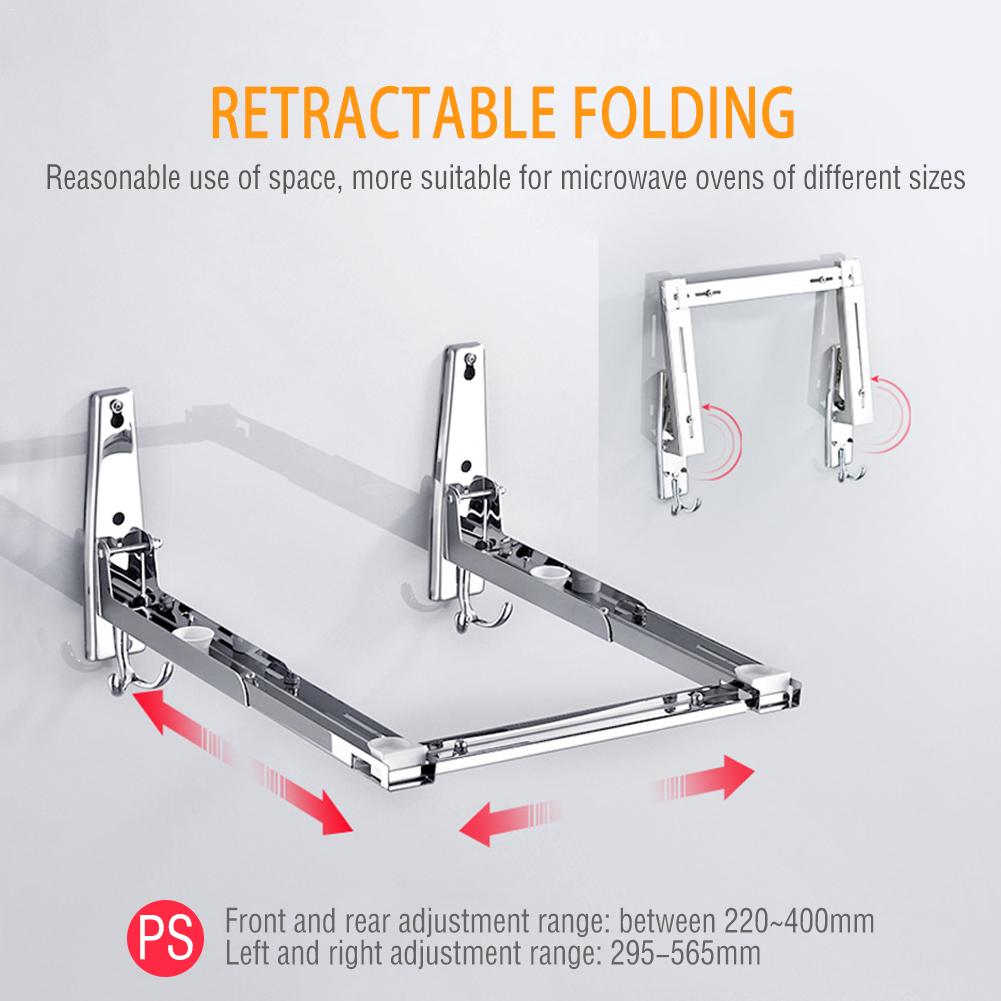 Étagère murale rétractable pour four à micro-ondes, en acier inoxydable 304, support pour four, Version épaissie